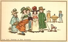 Vintage Postcard Woman Fashion Suit Attire From Early Drawing Of Kate Greenaway picture
