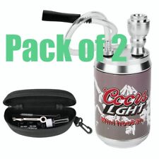 ( Pack of 2 ) Metal Mini Water Pipe Smoking Tobacco Small Bong with Travel Box picture