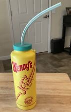 Rare Vintage Wendy’s Coca Cola “JAZ” Water Bottle Canada Rubber Straw Unused picture