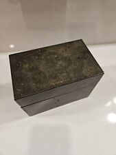 Vintage SHAW WALKER Metal Recipe File Box Tin Excellent 4F picture