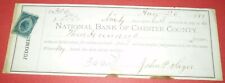1881, NATIONAL BANK OF CHESTER COUNTY JUDGEMENT NOTE SIGNED JOHN SAGER, PA, $300 picture