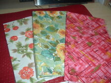 Vtg 60s Lowenstein 3 MCM Fabric Samples Cotton Flowers Crafts Quilt Sew #PB15 picture