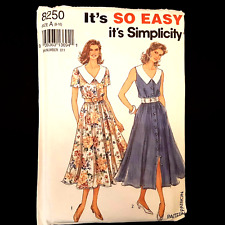 SIMPLICITY So Easy 8250 90s Size A 6-16 UNCUT Misses Button-front Dress Full picture