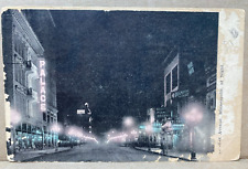 Nicollet Avenue at Night Minneapolis Minnesota c1910 Antique Postcard 470 picture