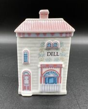 “Dill” The Lenox Spice Village Fine Porcelain House Jar 1989 Base & Lid 3” Tall picture