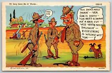 1940s WW2 Comic Postcard Th' Sarg Gave Ne Th' Works  C.T. Art Colortone picture