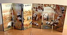 Chinese Great Panda Lacquered Double Sided 6 Paneled Screen NIB picture