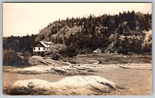 BAY POINT MAINE ME HARBOR SAIL & ROW REAL PHOTO VINTAGE POSTCARD C. 1900 picture