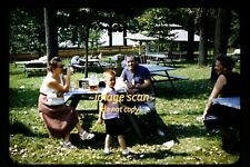 People at a Picnic in the 1950's, Kodachrome Slide f27a picture