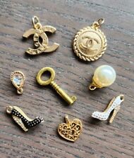 Lot of 8pcs Chanel Vintage Buttons and Zipper Pulls w/ VTG Real Brass Metal Key  picture