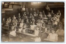 c1910 Girls School Interior Classroom Teacher RPPC Photo Unposted Postcard picture