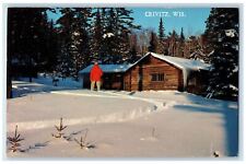 c1960's Wood Home The Serenity of Winter, Crivitz Wisconsin WI Vintage Postcard picture