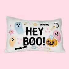 *VIRAL RARE* Pastel “Hey Boo” Throw Pillow *PINKOWEEN* Ghosts and Pumpkins picture