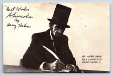 Vintage Postcard Harry Hahn Portraying President Lincoln Mt. Pulaski IL Q12 picture