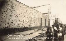 1913 Mexican Revolution RPPC Mexico City YMCA Bldg. Cannon Holes 10 tragic days picture