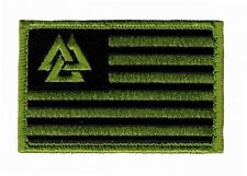Valknut Flag Embroidered Morale Hook Patch Odin Viking (3.0 X 2.0)  picture