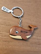 Hawaii Wooden Whale Souvenir Keychain NWT picture