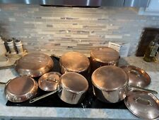 VILLEDIEU Williams Sonoma FRENCH COPPER SET Tin Lined, Brass Handle picture