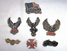 Set of Seven Motorcycle Biker Jacket Vest Pins picture