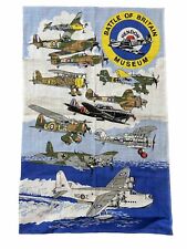 Battle of Britain Hendon Museum Planes Airplanes Tea Towel A. Theobald 79 Signed picture