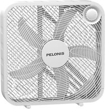 PELONIS 3-Speed Box Fan for Full-Force Circulation with Air White  picture