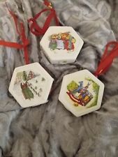 Vintage Giftco Inc Porcelain Christmas Potpourri Ornaments SET OF 3  picture
