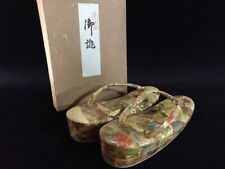 W0514 Japanese Zori Sandals Vintage KIMONO Woman Size Geta Strap GEISHA Box picture