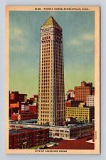 Minneapolis MN- Minnesota, Aerial Foshay Tower, Advertisement, Vintage Postcard picture