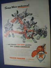 1954 Texaco Dalmatian Fire-Chief pups large-mag ad- puppies play w/ winter scarf picture