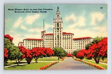 Postcard Florida Coral Gables FL Miami Biltmore Hotel 1943 Posted Linen picture