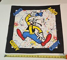 Vintage: Retro Paint Splatter Disney Goofy Bandanna Scarf Made In USA picture