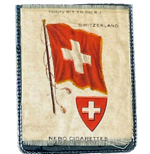 Antique NEBO Cigarettes Tobacco Silk Switzerland Flag Factory #7 New Jersey picture