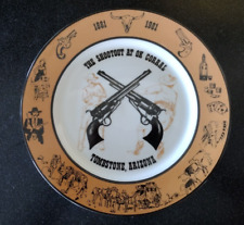 Rare THE SHOOTOUT AT THE OK CORRAL PLATE TOMBSTONE ARIZONA GUNFIGHT WESTERN WARE picture
