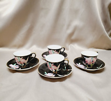 Vintage Occupied Japan Chugai Demitasse Cup & Saucer Set of 4 Hand Painted picture