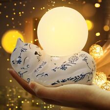 Ceramic Cat with Led Mood Light Cute Kitten Statue Home Decor Cat Decor for picture