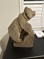Lake Tahoe Bear. Hand Carved. Weighs 20 Pounds Still Has Dried Up Sap On It. picture