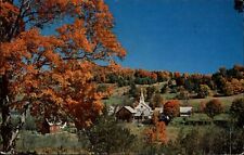Vermont Waits River Village autumn aerial view ~ 1976 postcard sku695 picture