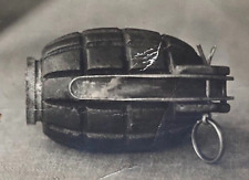 ORIGINAL WW1 GERMAN CAPTURED BRITISH MILLS BOMB HAND GRENADE PHOTO POSTCARD RPPC picture