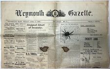 1898 WEYMOUTH MASSACHUSETTS GAZETTE NEWSPAPER APRIL 15 ILLUSTRATED MASS MA RARE picture