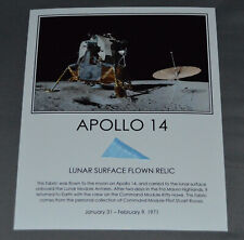 LARGE Apollo 14 Lunar Module SURFACE FLOWN Artifact Fragment NASA Moon Space picture