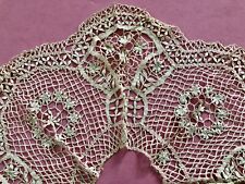 MALTESE LACE ANTIQUE COLLAR Large Bertha Fine Handmade Intricate Vintage picture