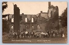 J87/ Wellsville Ohio RPPC Postcard c1910 Columbiana School Fire Disaster 637 picture