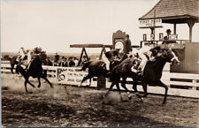 Vancouver BC Brighouse Race Track Horse Racing Richmond Real Photo Postcard G68 picture