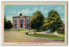 c1940's The Public Library Stratford Ontario Canada Antique Posted Postcard picture