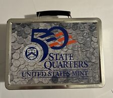VTG 50 STATE QUARTERS US MINT METAL LUNCHBOX - GOOD CONDITION +  picture