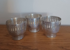 Silver Plated Small Vases with Open Vertical Design-Set of 3 picture