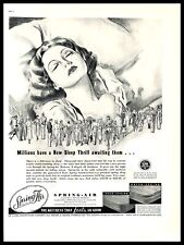 1937 Spring Air Mattress Vintage PRINT AD Sleeping Woman Drawing Art 1930s picture