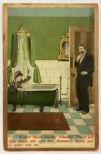 Drunk Person in Old Fashioned Tub Vintage Comic Standard Postcard Posted picture