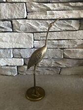 Vintage Solid Brass Crane Egret Heron Fiqure picture