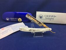 Dovo 5/8 MOP Solingen Germany Straight Razor With 24kt. Gold Etch Mint Blue Tin+ picture